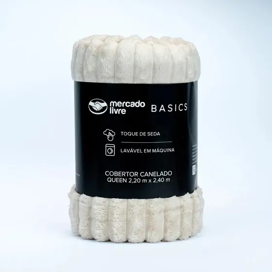 Cobertor De Microfibra Canelado Casal Bege Toque De Seda Mercado Livre Basics