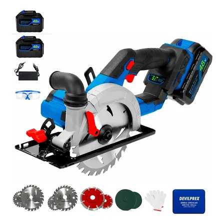 Serra Circular A Bateria 48v Brushless 2 Baterias DPX-026S Devilprex
