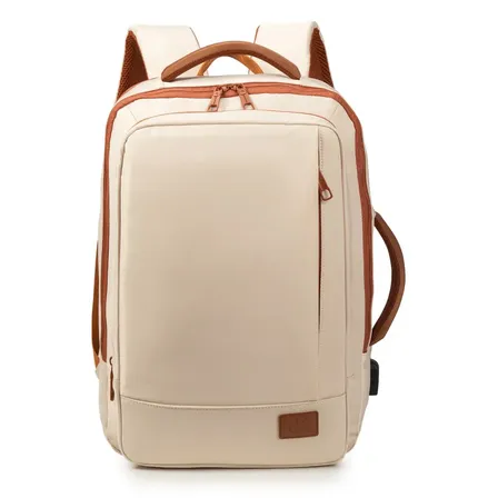 Mochila para Notebook Jiesipote 15.6" Impermeável com USB, 40 L, Bege