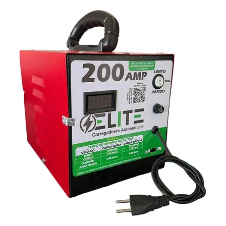 Carregador De Bateria Automotivo Elite 200a Rápido E Lento
