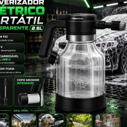 Pulverizador Elétrico Para Jardim e Automotivo de 2.5 L Cor Branco