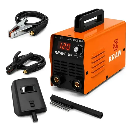 Máquina Solda Portátil Inversora Elétrica 3.75kw Mma120 Monofásica Mascara Eletrodo X-gun Laranja 220v