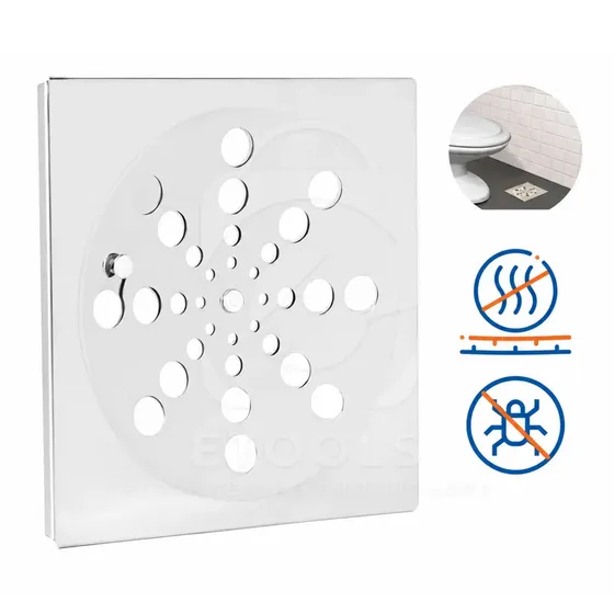 Ralo Grelha Quadrada 10x10 Com Fecho Rotativo Etools Ferramentas Tampa Abre E Fecha Em Aço Inox