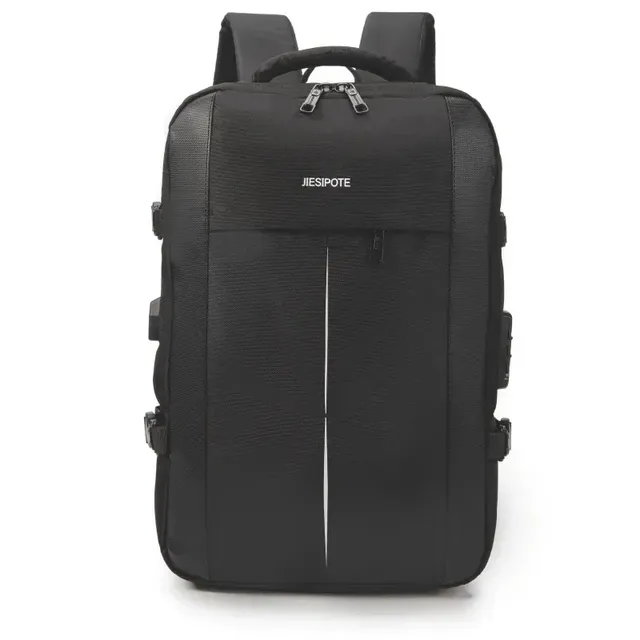 Mochila Expansível Para Notebook Com Senha E Usb Preto