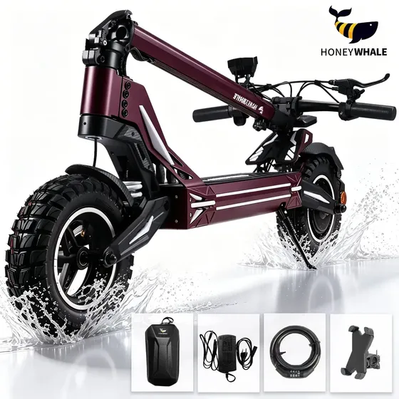 Patinete Elétrico HONEYWHALE G3 PRO para Adulto, 1640W e 60km/h com Rodas de 12"
