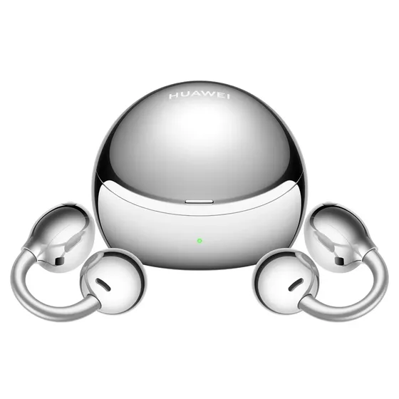 Fones de Ouvido Sem Fio HUAWEI FreeClip 2 S C-bridge Design Escuta Adaptativa com Ouvido Aberto, Chamadas com Qualidade Cristalina, Conexão entre Sistemas Operacionais, IP57 Prata Espacial
