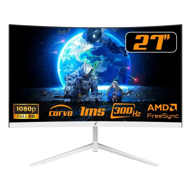 Monitor Gamer Superframe 27 Curvo 300hz 1ms Branco Branco