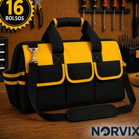Bolsa Maleta de Ferramentas Grande Reforçada Impermeável para Eletricistas e Profissionais – Norvix