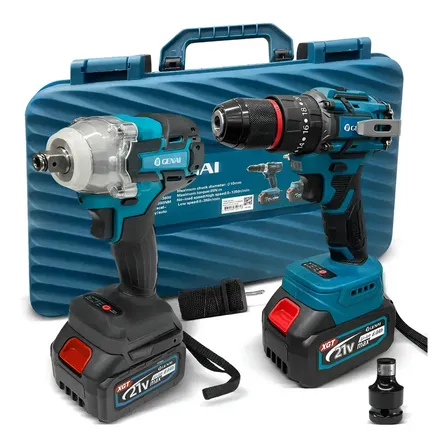 Kit Parafasudeira Chave De Impacto 21v Portátil Recarregável Azul-marinho 50hz/60hz