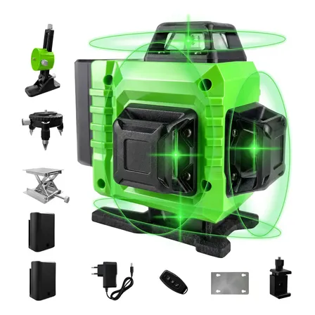 Nível Laser Verde 16 Linhas War Shark 360° Autonivelante + 2 Baterias