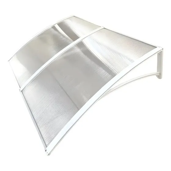 Toldo Policarbonato Modular 150x70 Cm Portas Janelas Cor Toldo Branco c/ translúcido