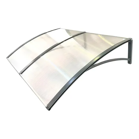 Toldo Policarbonato Modular 150x70 Cm Portas Janelas Cor Toldo Cinza c/ translucido