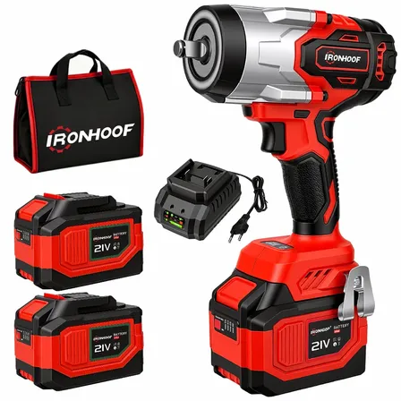 Chave De Impacto Bateria 1700nm Furadeira E Parafusadeira Sem Escova 6ah 2 Bateria Vermelho 127/220v 50hz/60hz