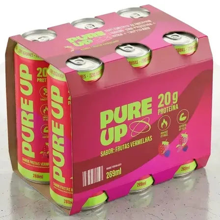 6 Un Pureup: 20g Zero Açúcar,proteína Sabor Frutas Vermelhas Frutas Vermelhas