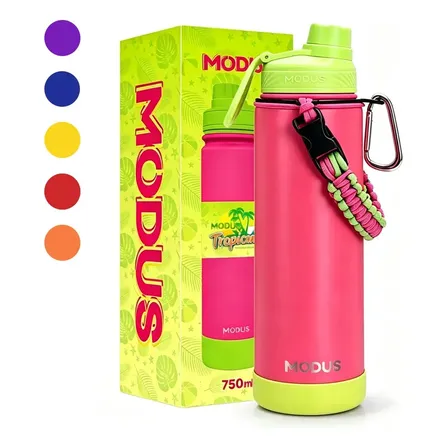 Cokunst Garrafa Térmica 750ml Aço Inoxidável Parede Dupla Isolada Academia Viagem Lazer Vermelho e verde