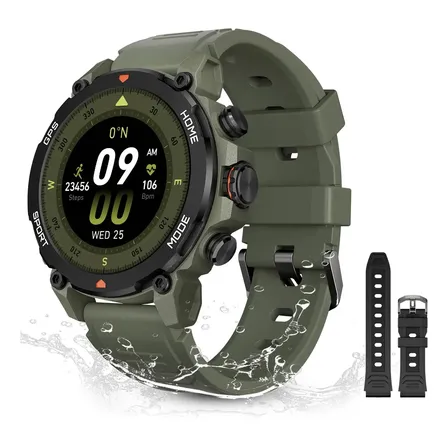 Relógio Smartwatch Aurafit G6 Com 5atm E Gps Verde Militar Verde Militar Sport Verde Militar/preto