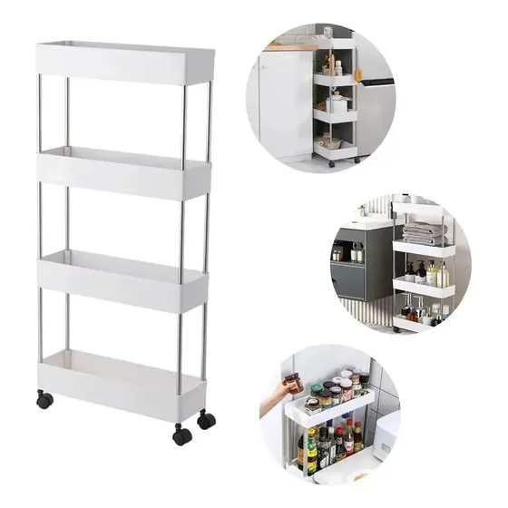 Carrinho Organizador Multiuso 4 Cestos Slim Cozinha Banheiro