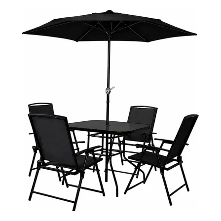 Conjunto Para Jardim Com Mesa 4 Cadeiras Guarda Sol 180cm Casa Lys