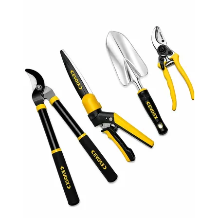 Kit de Jardinagem Profississional EVOFix com 4 Ferramentas para Poda e Manutenção de Jardim