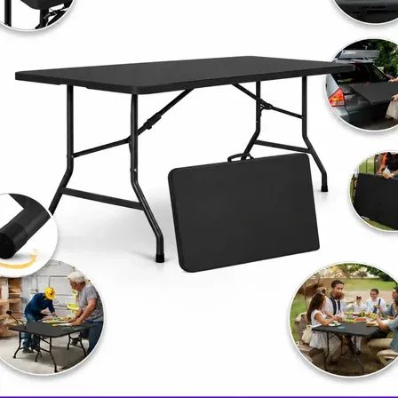 Mesa Dobrável Vira Maleta Com Alça Portátil 1.80m Para Camping Pesca Jardim Área Externa Ou Interna Salão De Festas Gourmet