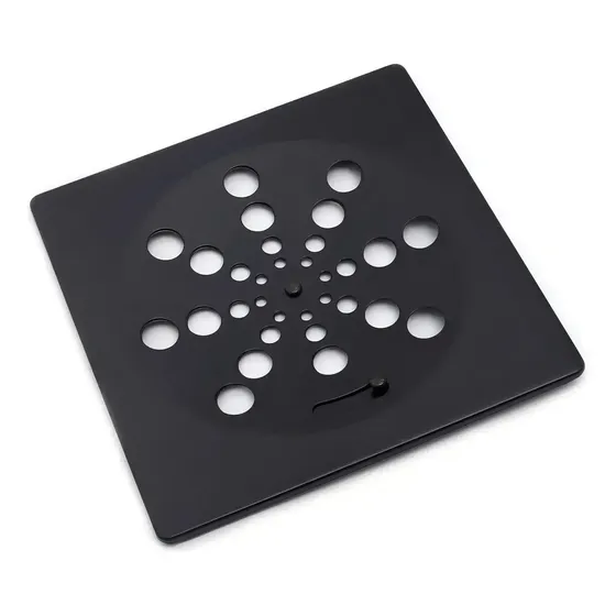 Grelha Para Banheiro Ralo Tampa Quadrado 9,5cm x 9,5cm Em Aço Inox Preto Com Fecho Rotativo Etools Ferramentas