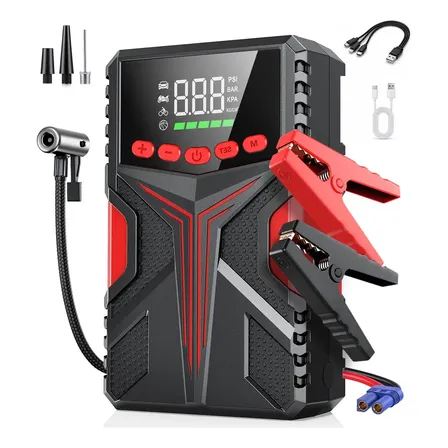 Auxiliar De Partida 6000A Carregador De Portatil 35000mah MAIZHELUN Power Bank Compressor Ar Inteligente De 150psi Com Inflador Rápido, Visor e Luz Led Para Motocicletas, Carros e Automóveis