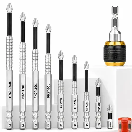 Kit 9 Ponta Bits Magnéticas K5 Ph2 Parafusadeirainclui 1 Adaptador E 2 Magnetizadores.