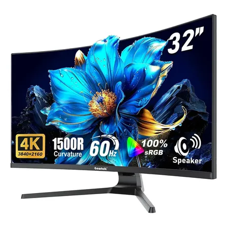 Monitor Curvo Gowfolk 32 4k Uhd 60hz 1500r Alto-falante Pc Preto 127/220v