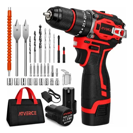 Parafusadeira E Furadeira De Impacto Brushless Atverce 16,8v Sem Fio Profissional Com 2 Baterias E Carregador Bivolt Terracota 127/220v 60 Hz