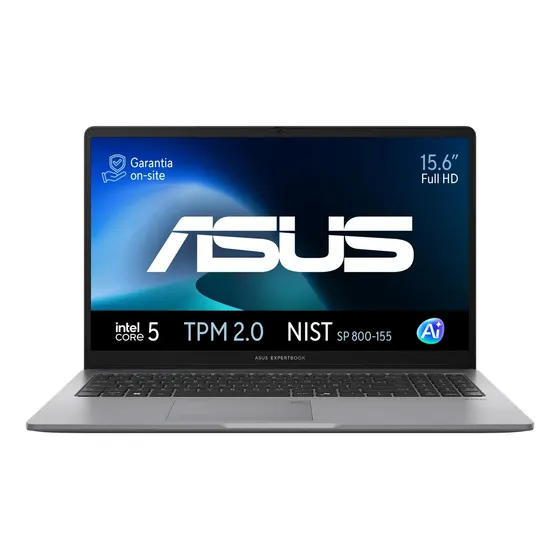 Notebook ASUS ExpertBook P1 (P1503CVA), Intel Core 5 210H, 16GB RAM, 512GB SSD, W11 Home, Tela 15.6' FHD, Misty Grey, Garantia on-site de 3 anos