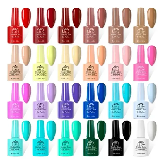 Kit 24 Esmaltes Unha Gel Polygel Sortidos Manicure Pedicure