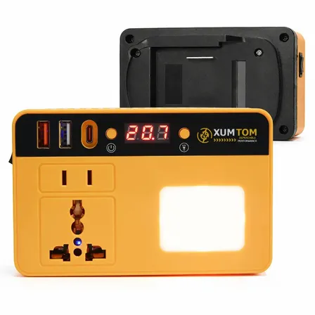 Inversor Portátil 120w Para Bateria Encaixe Makita Com 2 Usb, Type-c, Luz Led, Display, Proteção E Tomada P/ Ferramentas E Camping