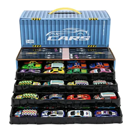 Pista de Brinquedo BSTLIDEA com 48 Carrinhos Miniatura de Metal para Crianças