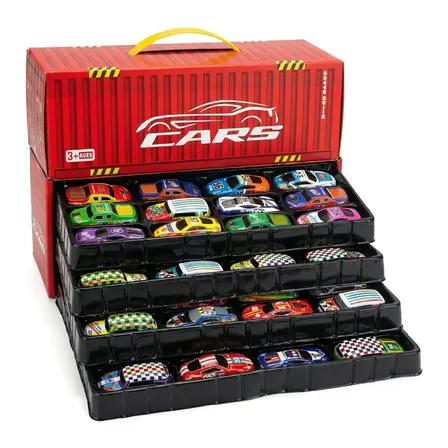 Kit com 48 Carrinhos de Metal e Plástico para Pista de Brinquedo BSTLIDEA