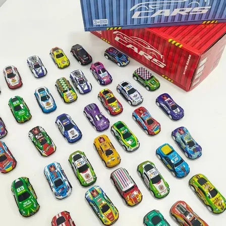 Bstlidea Kit 48 Carrinhos Pista Carrinhos, Pista De Carrinho, Pista De Carrinhos, Pista De Corrida, Carrinhos Mini Metal... Cor Aleatória
