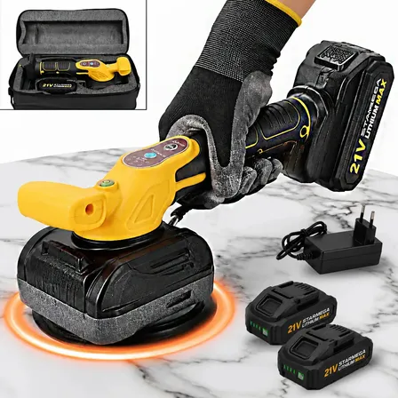 Maquina Assentar Pisos Porcelanatos Elétrica Com Ventosa Até 45kg com 2 Baterias 21V STARMEGA