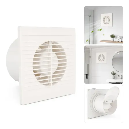 Exaustor Banheiro Parede 100mm Silencioso Potente Ventilacao 127/220v Branco
