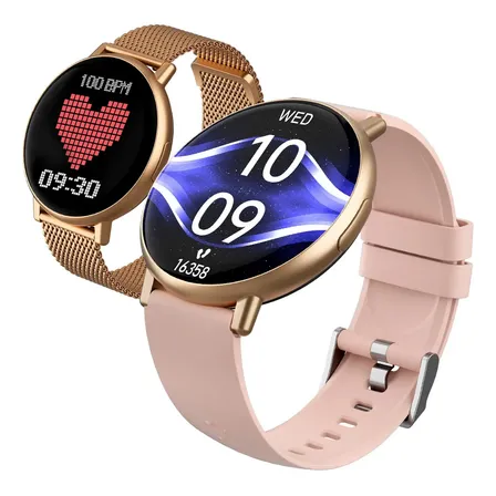 Relógio Smartwatch Forestory R1 Smart Watch Inteligente Redondo Bluetooth Ip68 À Prova D'água Notificações Chamadas Relogio Corrida com Android e iOS Com 2 Pulseiras Feminino Masculino Alumínio