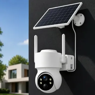 Câmera Solar WiFi Externa 4MP PTZ 360° IP66 Visão Noturna Colorida IA Detecção Humana Auto Rastreamento Áudio Bidirecional Painel Solar Bateria Longa Duração App iCSee Monitoramento Remoto DUOSEG