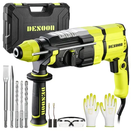 Martelete Perfurador E Rompedor Desoon 1500w Com Sds Plus E Kit Verde-claro 220v 60hz