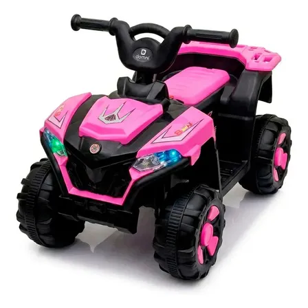 Mini Quadriciclo Elétrico Infantil Domni 6v Com Som Rosa