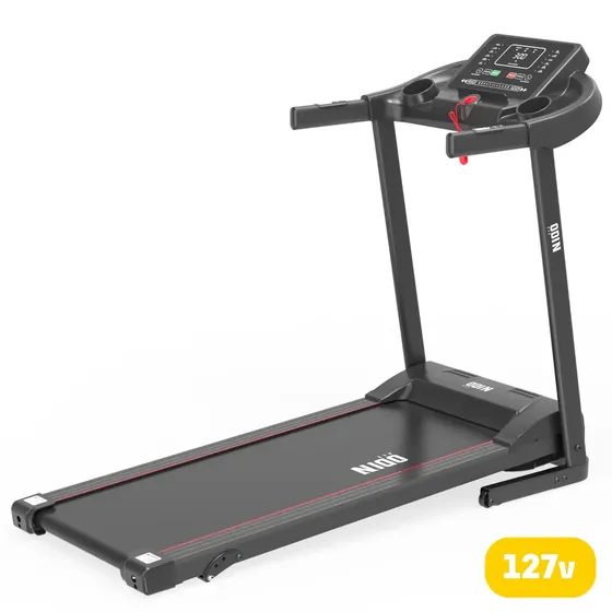 Esteira Elétrica Ergométrica Dobrável Odin Fit PACE 12,8km/h Lona 40x110cm Treino Caminhada e Corrida 110kg