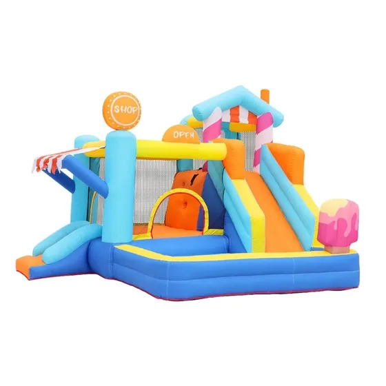 Playground Inflável Maxi Toys Gelato 5 em 1 Com Escorregador e Pula-Pula