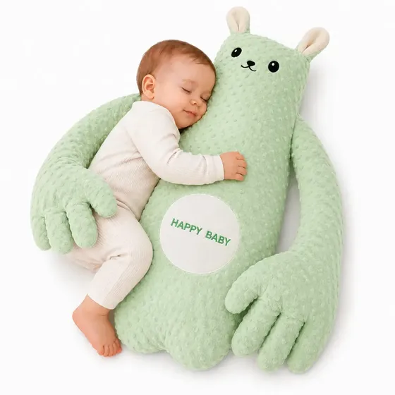 Travesseiro bebe almofada Pelúcia EPS-8047 com Palma Automática Verde