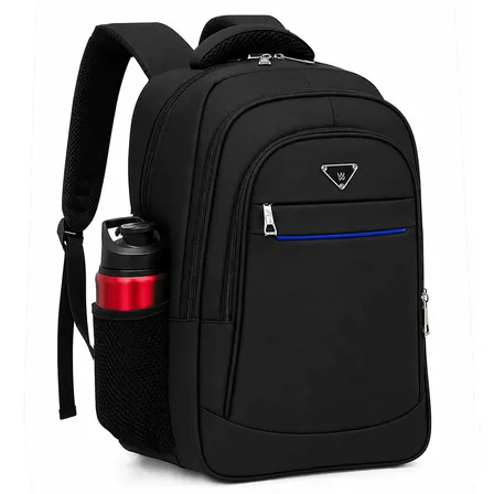 Mochila Reforçada Masculina Resistente Grande Notebook Executiva Trabalho Viagem Escolar Trabalho Preto Liso