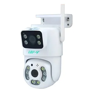 Câmera De Segurança Interna Externa Lente Dupla Giratoria Ip Branco