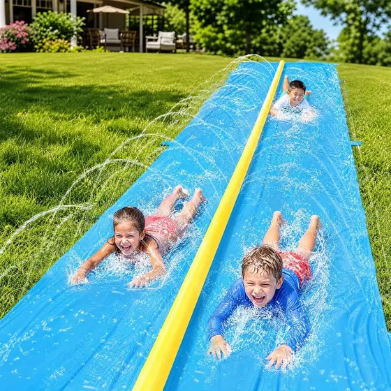 Escorregador Inflavel Toboagua Splash Pad Sprinkler Piscina Azul 0