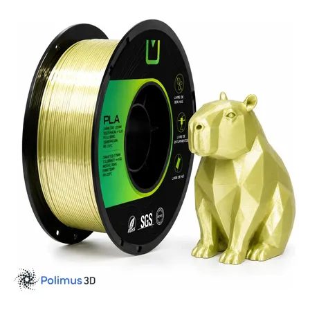 Filamento De Impressão 3d Pla Silk Cor Bronze 1kg Multfila Brilho Metalizado Premium By Polimus 3d Bronze/pla Silk (metalizado)