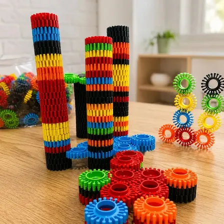 Brinquedo Blocos E Formas De Montar Educativo Colorido 90 Pç 90 Click Cleck