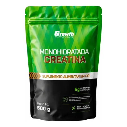 Creatina Monohidratada 500g Pouch - Growth Supplements Sem Sabor